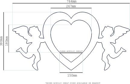 380mm (approx. 15 inches) VM Cupid-Heart Shelf