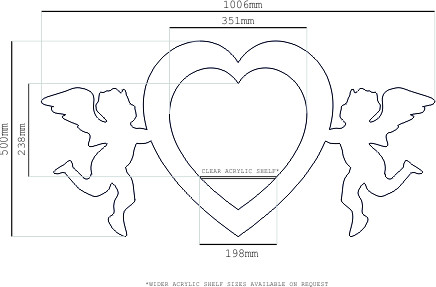 500mm (approx. 20 inches) VM Cupid-Heart Shelf