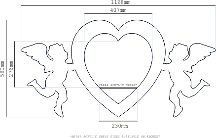 580mm (approx. 23 inches) VM Cupid-Heart Shelf