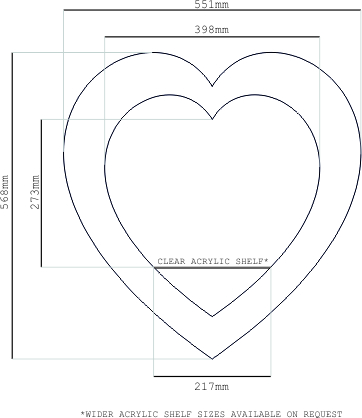 568mm (approx. 22 inches) Heart VM Shelf