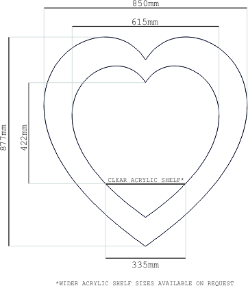 877mm (approx. 35 inches) Heart VM Shelf