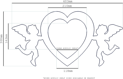 300mm (approx. 12 inches) VM Cupid-Heart Shelf