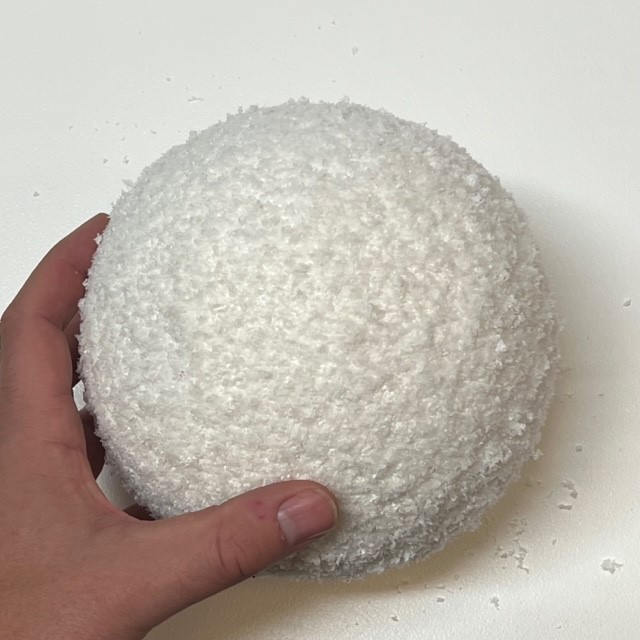 160mm diameter polystyrene Snow Effect Snowball - hollow
