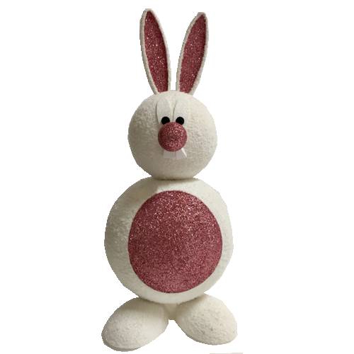 540mm high 3D Polystyrene Bunny - glittered tummy