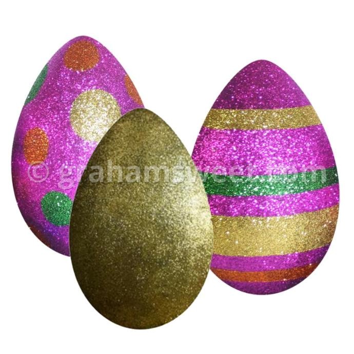 150mm high - Glittered Polystyrene Egg