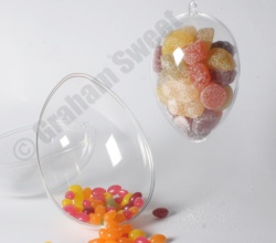 80 mm Clear Plastic Egg - box of 350