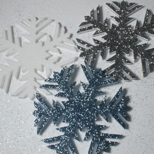 280mm - pack of 10 Snowflakes SF62W - Glittered