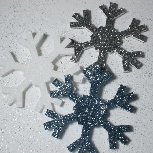 877mm - pack of 5 Snowflakes SF72N - Glittered