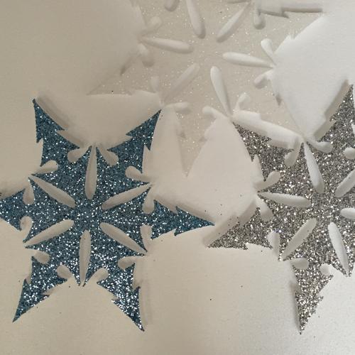 877mm - pack of 5 Snowflakes SF35H - Glittered