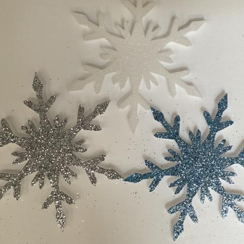 877mm - pack of 5 Snowflakes SF95V - Glittered