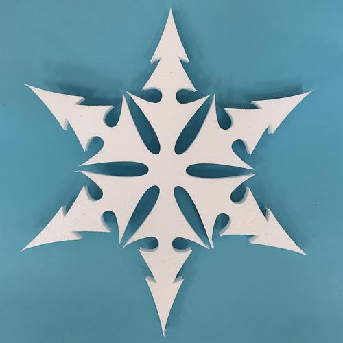 140mm - pack of 10 Snowflakes SF35H - Plain White