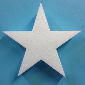 140mm - pack of 10 2D Polystyrene Stars - 5 points - Glittered