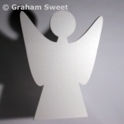 380mm - pack of 10 2D Polystyrene Angels - Glittered