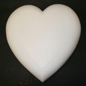 380mm tall - Pack of 3 Semi-3D Polystyrene Heart - Plain White
