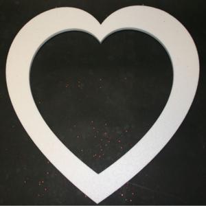 1145mm high 2D Polystyrene Centre Cut Heart - Plain White - pack of 4