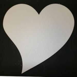 140mm high 2D Polystyrene Heart Design B - Plain White - pack of 5