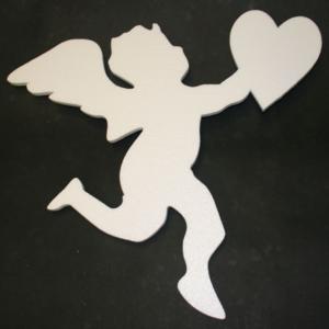 140mm high 2D Polystyrene Cupid - Plain White - pack of 5