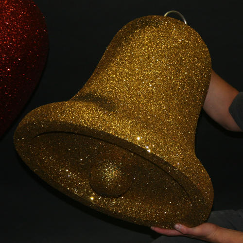 Pack of 4 - 450mm tall 3D Bells - glittered