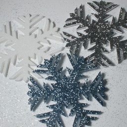 140mm - pack of 10 Snowflakes SF62W - Glittered