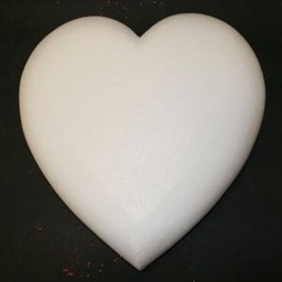 180mm tall - Pack of 3 Semi-3D Polystyrene Heart - Plain White