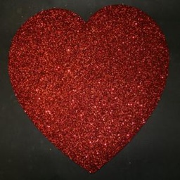 877mm high 2D Polystyrene Heart - Glittered - pack of 5