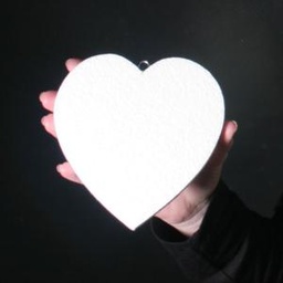 140mm high 2D Polystyrene Heart - Plain White - pack of 5