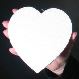 180mm high 2D Polystyrene Heart - Plain White - pack of 5