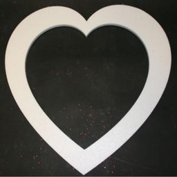 877mm high 2D Polystyrene Centre Cut Heart - Plain White - pack of 5