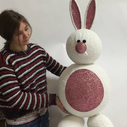 830mm high 3D Polystyrene Bunny - glittered tummy