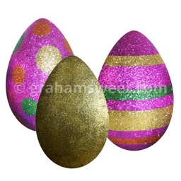 200mm high - Glittered Polystyrene Egg