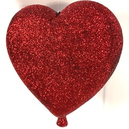 Pack of 5: 150mm Polystyrene 3D Glittered Heart Balloon